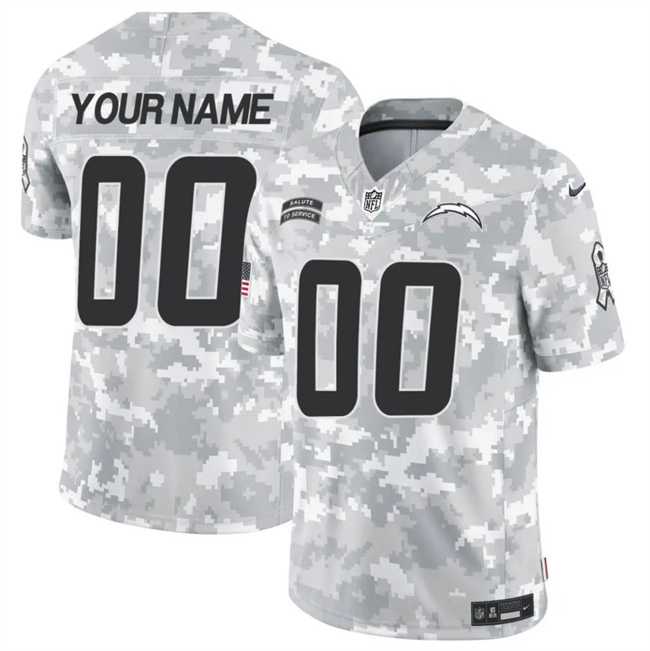 Mens Los Angeles Chargers Active Player Custom 2024 F.U.S.E Arctic Camo Salute To Service Limited Stitched Football Jersey